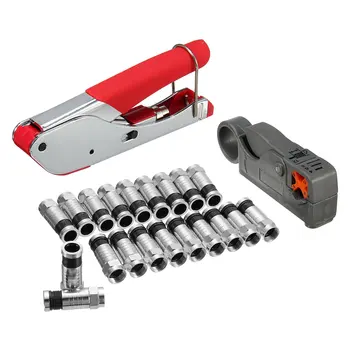 

2 Types Coaxial Tool Set Cable Wire Crimping Pliers Stripper Compression Clamp Connector Multifunctional DIY Hand Tools Kit