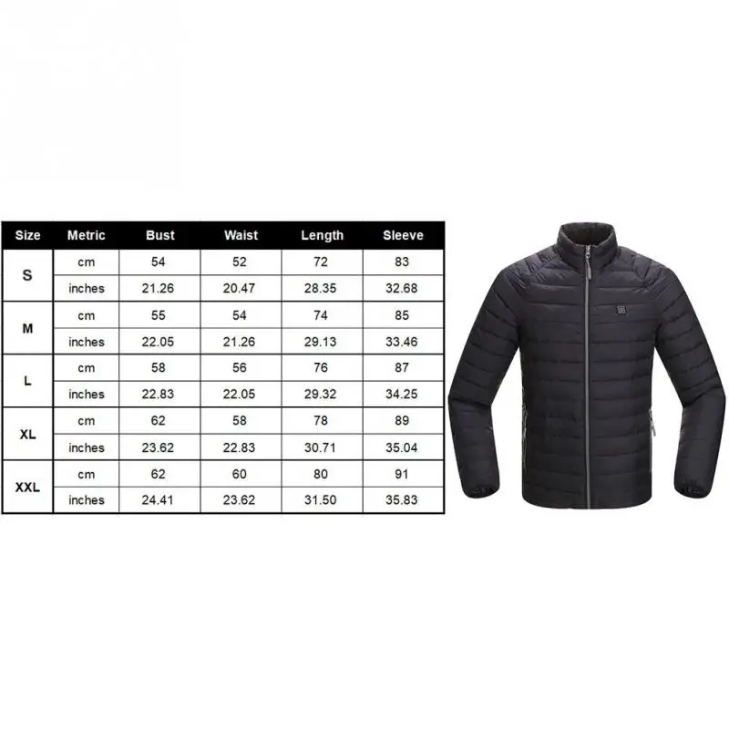 Men Down Coat Streetwear Jacket Windbreaker Lightweight USB Electric Heating Clothes Super Warm Solid Winter Outerwear Windproof Men Down Coat Streetwear Jacket Windbreaker Lightweight USB Electric Heating Clothes Super Warm Solid Winter Outerwear Windproof