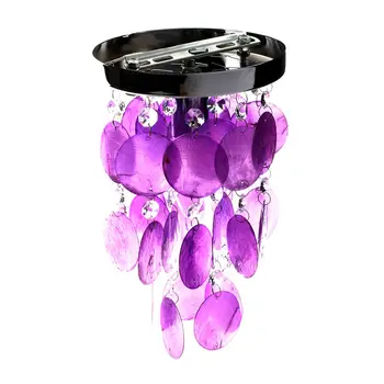 

Mini Modern Child Bedroom Purple Crystal Shell Pendant Lamp Chandelier Ceiling Fixture light