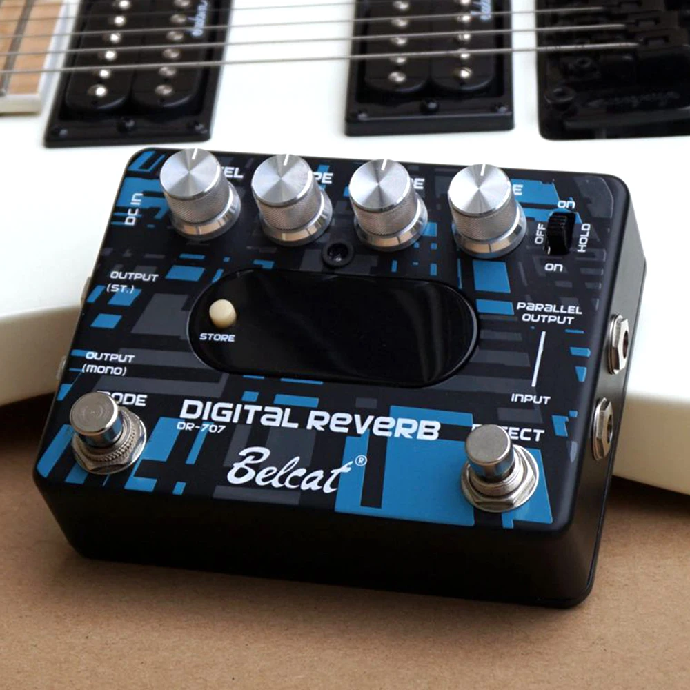 

Belcat DIGITAL REVERB Guitar Effect Pedal Mono Parallel Stereo Output 10 User setting Tone Time Level Type Control