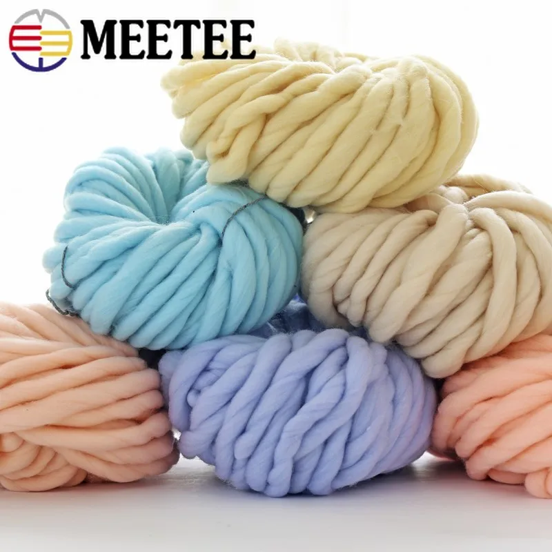 Meetee 5pcs(1pc=50g) Multicolor Beaded Sequins Mohair Wool Yarn Hand Kniting Yarn DIY Shawl Hat Hand-woven Wire Accessory YA010