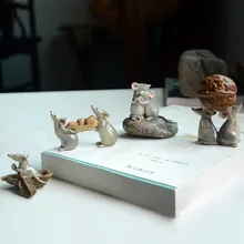 Скандинавские мини-крысы, полимерный подарок для детей, мультяшный подарок, креативные животные, офисные украшения, фрески, фигурки, миниатюры, мебель