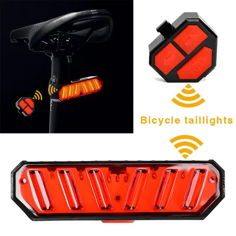 Clearance Mountain Bike LED Taillight Intelligent Remote Control Turn Signal Warning Light 0