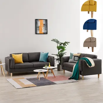 

Panana Livingroom Furnitures 2/3 Fabric Seaters Sofa Couch Lounge Sofa Solid Hard Wood Feet Iron Frame Sofa Body