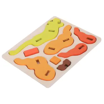 

MWZ Cute Animal Wooden 3D Puzzle Toys MWZ for Children Baby Early Learning Kids Intelligence Educational Cartoon Wood Toy, Tig