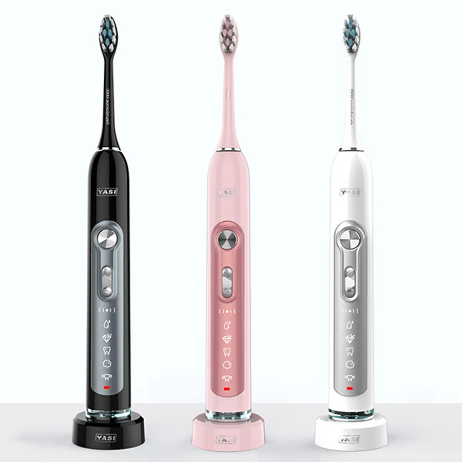 

YASI FL - A21 Sonic Electric Toothbrush IPX7 USB Rechargeable Tooth Brushes Tooth Cleaning With 3 Pcs Replacement Brush Heads