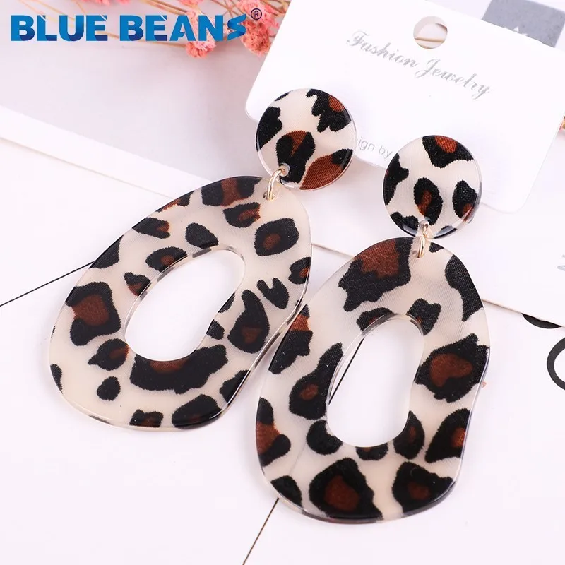 Акриловые леопардовые серьги богемные женские серьги в форме капли геометрические модные подарки для длинных роскошных трендовых ацетатных CC ювелирных изделий