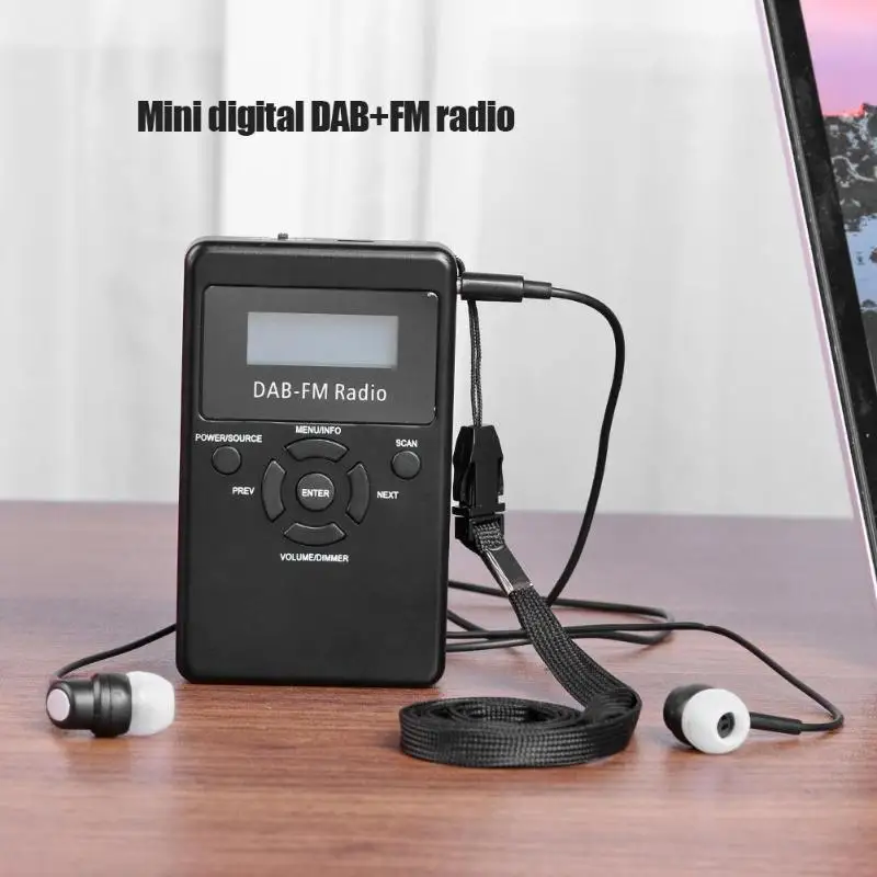 Digital DAB FM Radio Pocket Stereo Lossless Receiver with Earphone Lanyard dual-channel interchangeable Mono-channel 500mAh 3.7V |