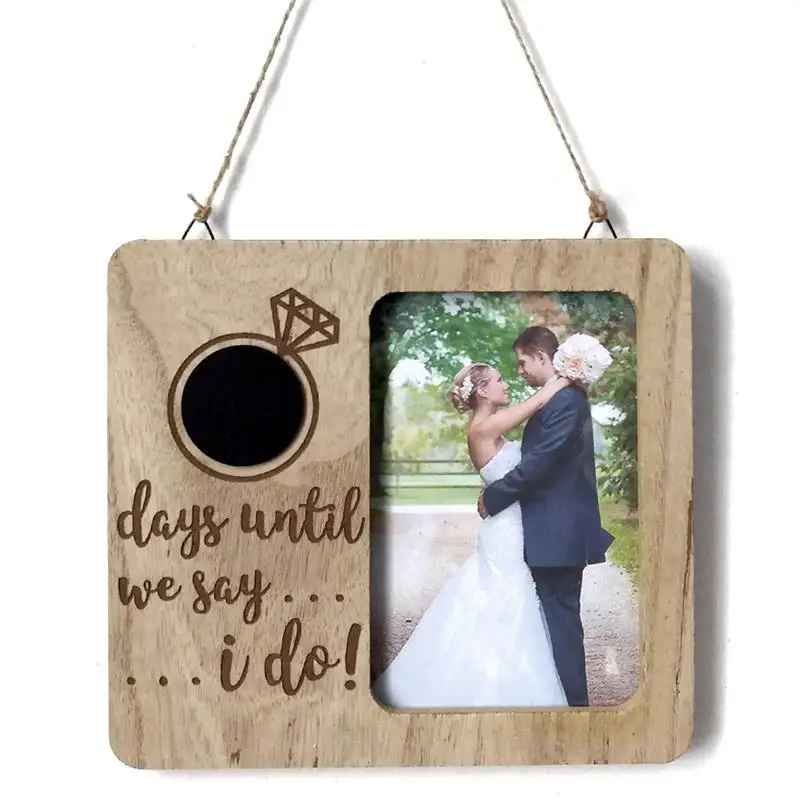 #*Cheap Wooden Picture Frame With Rattan Love Heart Shaped Carved Wood Hanging Country Retro Wedding Photo Frame Ornaments