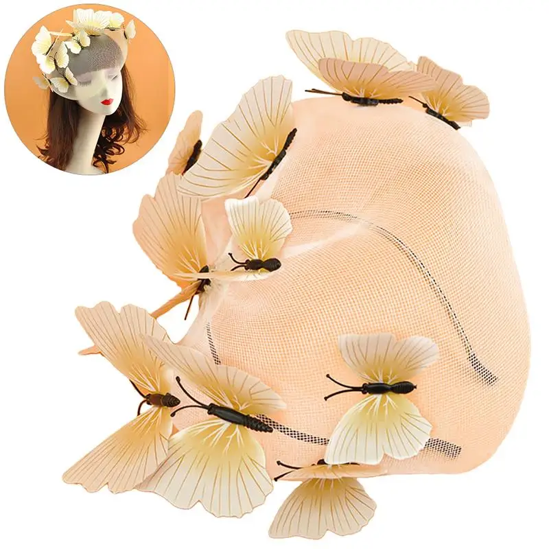 

Three-Dimensional Butterfly Mesh Yarn Hair Accessories Headband Mask Catwalk Styling Tiara Wedding Magazine Photo Headband