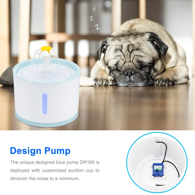 Pet Drinking Fountain 2.4L Automatic Cat Water Fountain with LED Electric Water Fountain Dog Cat Pet Drinker Bowl 4