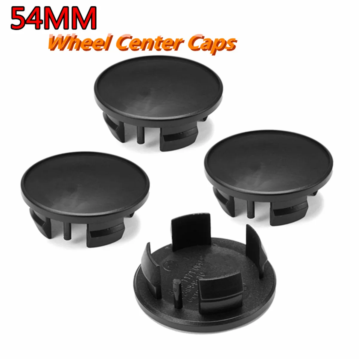 ILS 4 Pieces 54MM Black Plastic Car Emblem Badge Wheel Center Hub Caps for Mini Cooper