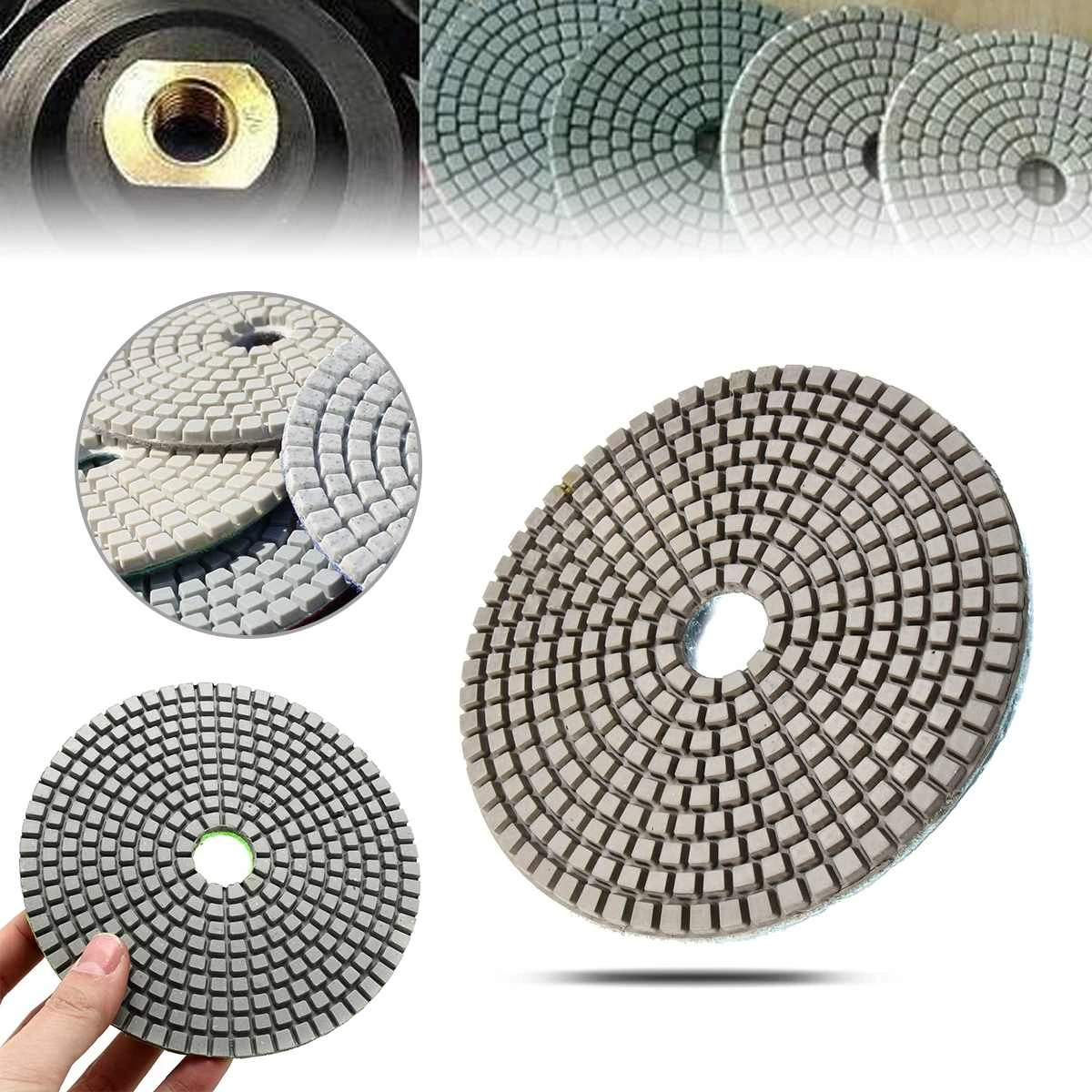 3000 disque pour meuleuse au diamant pour coupez beton meule polir beton Tampons de polissage diamantés humides de 5 pouces 125mm pour le marbre de granit