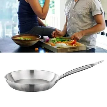 

Kitchen 20cm Dishwasher Oven Safe Induction Frying Pan Stainless Steel Frypan Skillet Cookware Accessories Cooking Tools