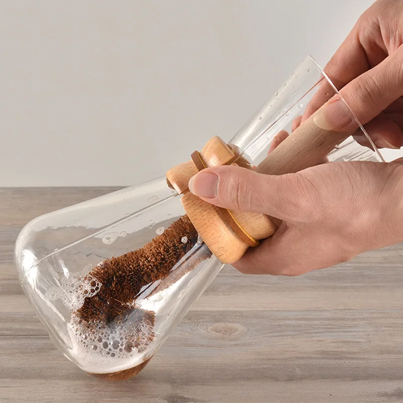 

Natural Coconut Fiber Curved Coffee Pot Cleaning Brush