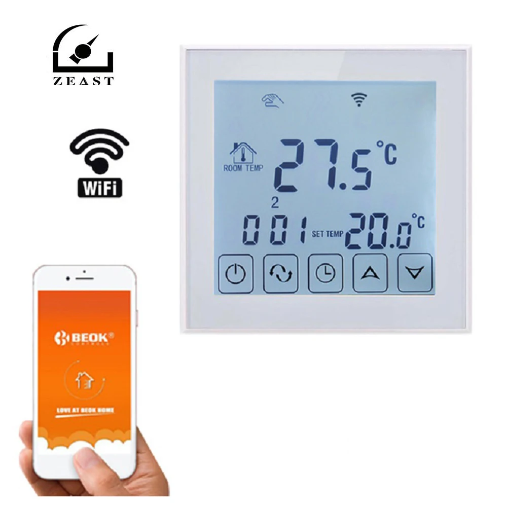 

Thermostat 16A Electric Heating Thermostat WiFi Temperature Controller LCD Display with NTC Sensor Temperature Switch Digital