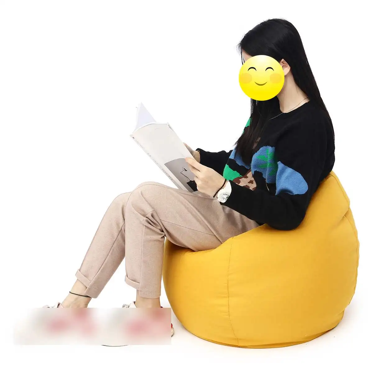 60*70cm Lazy Bean Bag Sofa Chair Linen Cloth Lounger Seat Couch Bean Bag Pouf Puff Couch Tatami Living Room for Kids Adults 60*70cm Lazy Bean Bag Sofa Chair Linen Cloth Lounger Seat Couch Bean Bag Pouf Puff Couch Tatami Living Room for Kids Adults