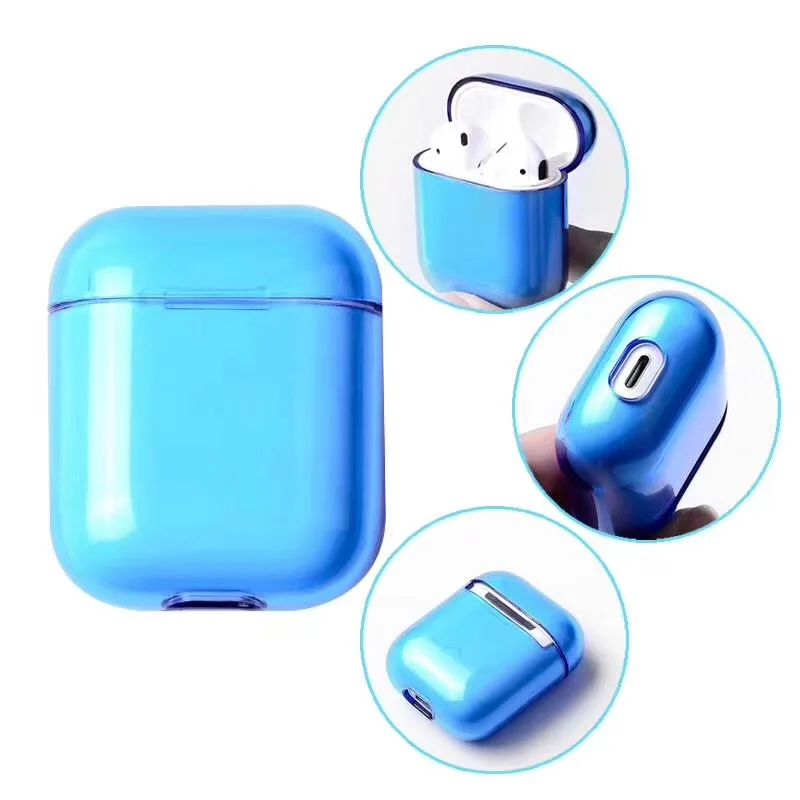 

Colorful Transparent Clear Wireless Earphone Charging Box Case For AirPods Hard PC Protective Case Cover For AirPods AirPod