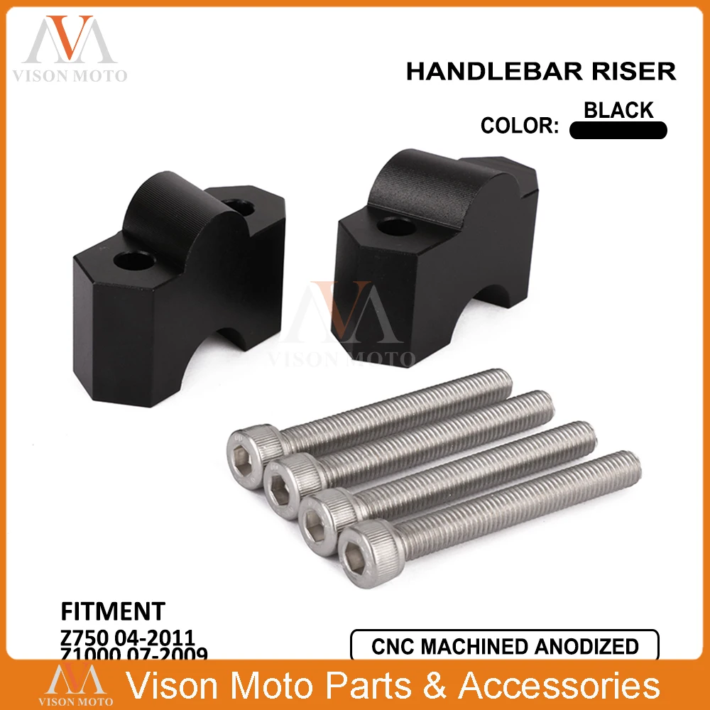 Руль из алюминиевого сплава Высота стояк рукоятка держатель с зажимом для Kawasaki Z750 Z 750 2004-2011 Z1000 Z 1000 2007 2008 2009