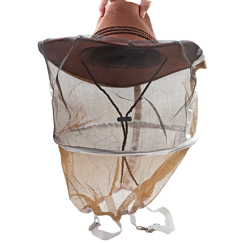 Beekeeper Protective Hat Cowboy Hat Mosquito Bee Net Veil Full Face Neck Cover Outdoor Bug Mesh Mask Head Protective Cap beekeeping hat,beekeeping gloves