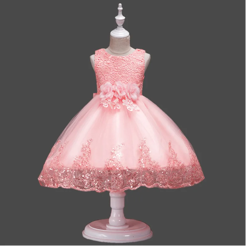 Kids Tulle Princess Dress For Girls Embroidery Ball Gown Baby Flower Girl Dresses For Wedding Party Costumes Birthday Clothing