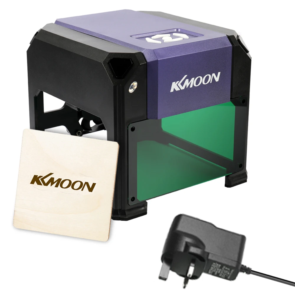 KKmoon 3000mW Compact Desktop Laser Engraving Machine Logo Mark Printer CNC Laser Carving Machine DIY Carving Engraver