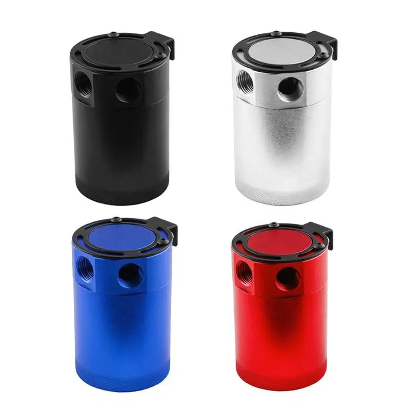 Racing Baffled Aluminum 3-Port Oil Catch Can Tank Reservoir Air-Oil Separator