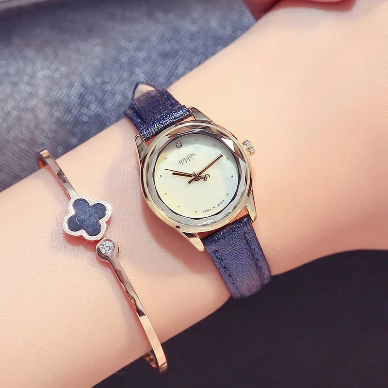 

Julius Women's watches for Ladies female Clock Luxury Rhinestone Diamond Dial Fashion Water resistant Gift Box Top Leather Band