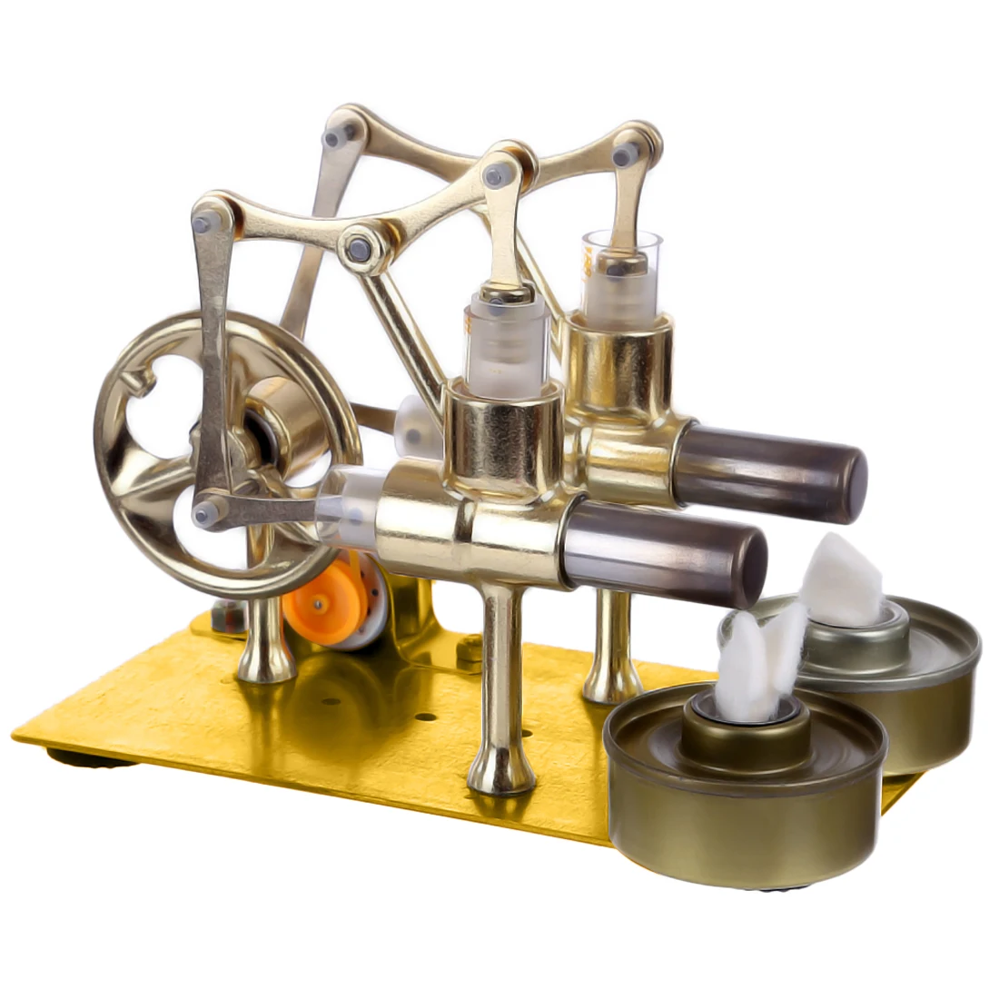 

Stirling Metal Hot Double Cylinder Bulb External Combustion Heat Steam Power Engine Model Physics Science Experiment Toy For Kid