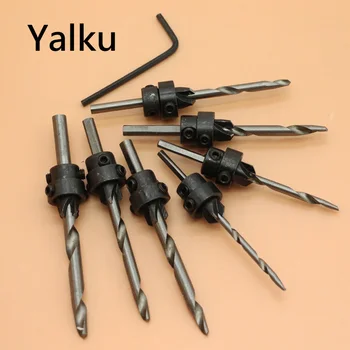 

High Quality Twist Drill Bit Set+Mini Wrench Wood Drilling Bit Set 5/8pcs Metal Power Tool Countersink Drill Bits Hole Core Tool