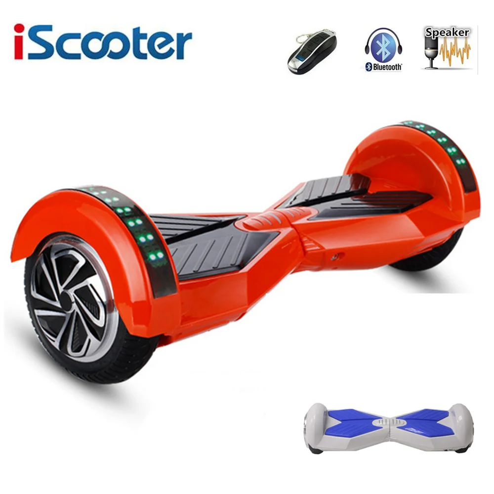 Iscooter 8 Inche Ховер доска гироскутер с Bluetooth 2 колеса баланс скутер электрический