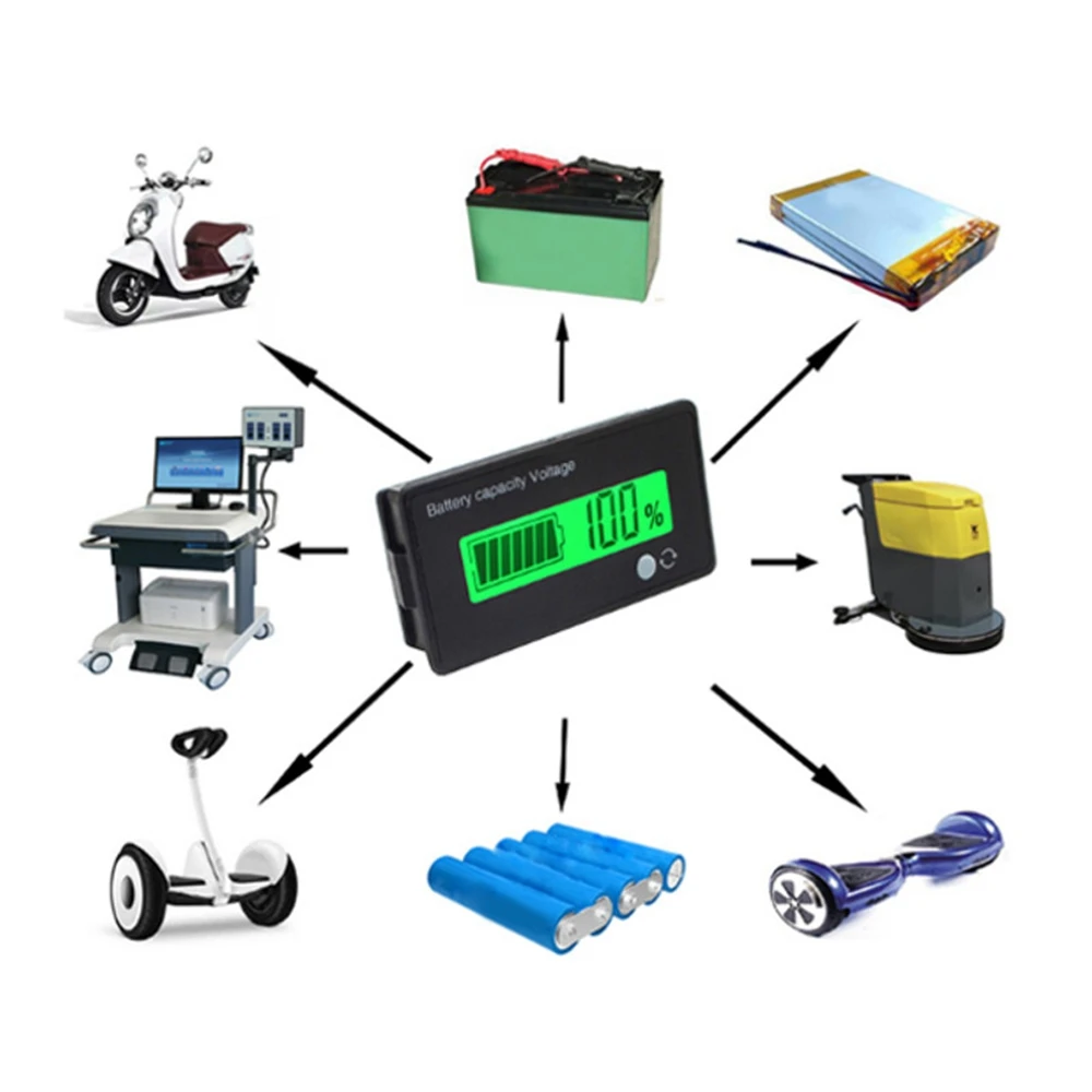 

12V 24V 36V 48V Acid Lead Lithium Battery Capacity Indicator Digital LCD Voltage Tester Voltmeter Mayitr Electronic Device Tools