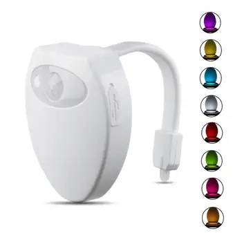 

USB LED Motion Sensor Toilet Night Light 8-Color Changing Led Toilet Seat Light for Home Washroom Bathroom