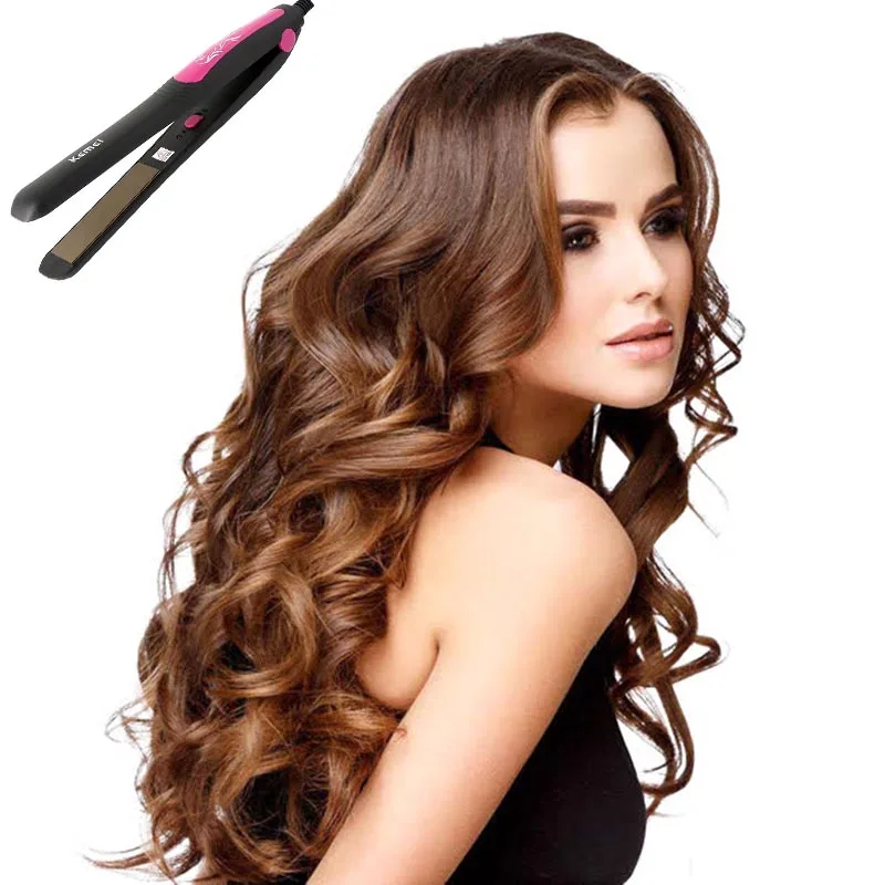 220V Professional Ceramic Panel Flat Iron Hair Straightening Curling Iron Styling Tools Hair Straightener Dry &Wet Hair Plate
