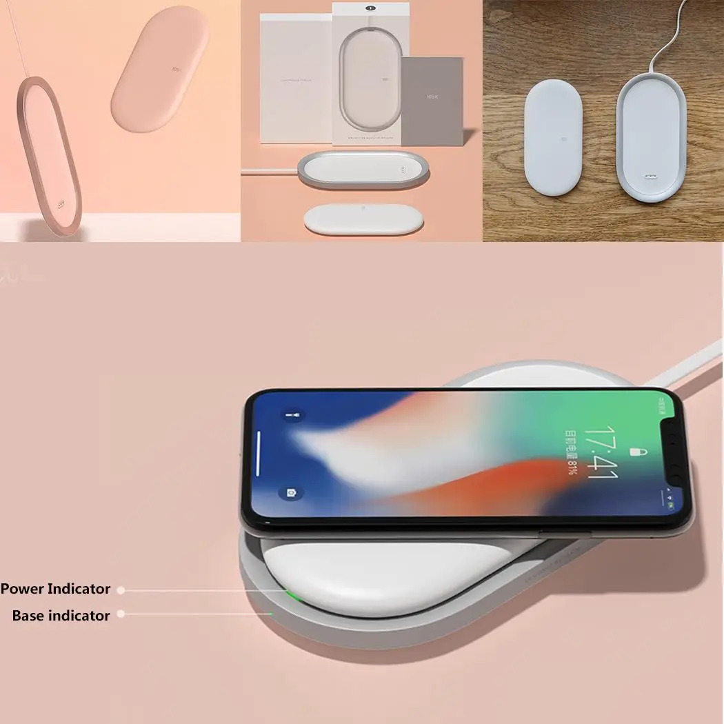 

Portable Type-C Power Bank 5000mAh Fast 5V 3A(max) 3.7V White, Pink Wireless Charger Pad TYPE-C