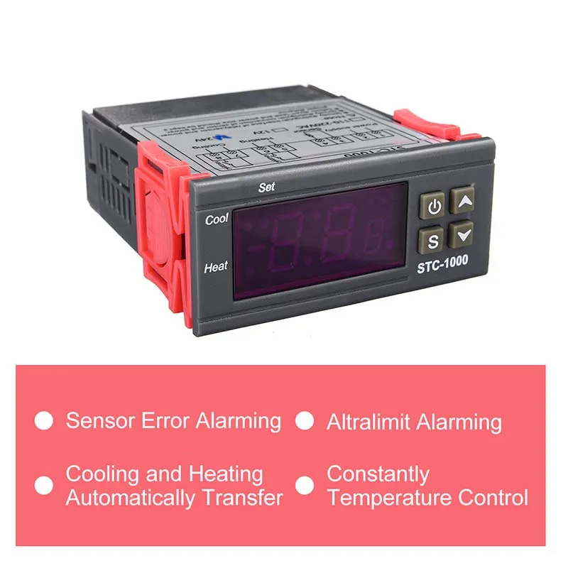 ZEAST цифровой Температура контроллер термостат терморегулятор для инкубатора РЕЛЕ Светодиодный нагревательные охладительные STC-1000 12V 24V 220V