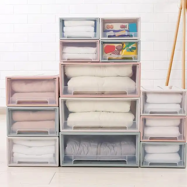 Locker Drawer Plastic Storage Box Quilt Clothes Organizer Dust