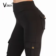 Женские леггинсы для фитнеса с высокой талией, черный спандекс для тренировок, леггинсы, брюки, модные женские Капри с карманами армейского зеленого цвета, леггинсы размера плюс