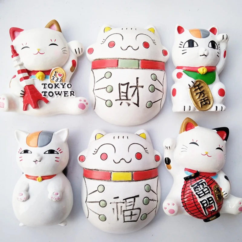 

Lychee Lucky Cat Fridge Magnet Creative Animal Design Refrigerator Magnets Kawaii Home Decoration