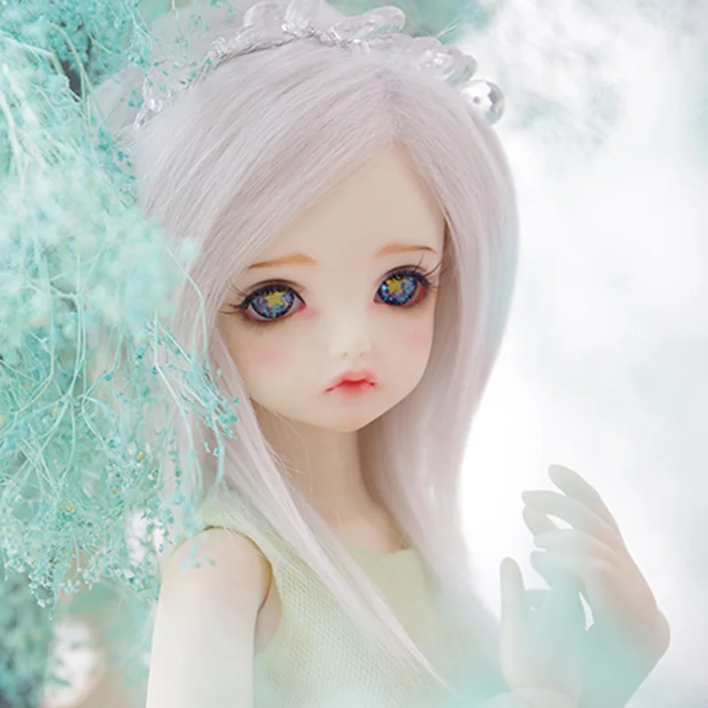 

New BJD Doll Fur Wig for 1/3 1/4 1/6 1/8 1/12 BJD DD SD MSD MDD YOSD XAGA Doll Silver Long Straight Fur Wigs