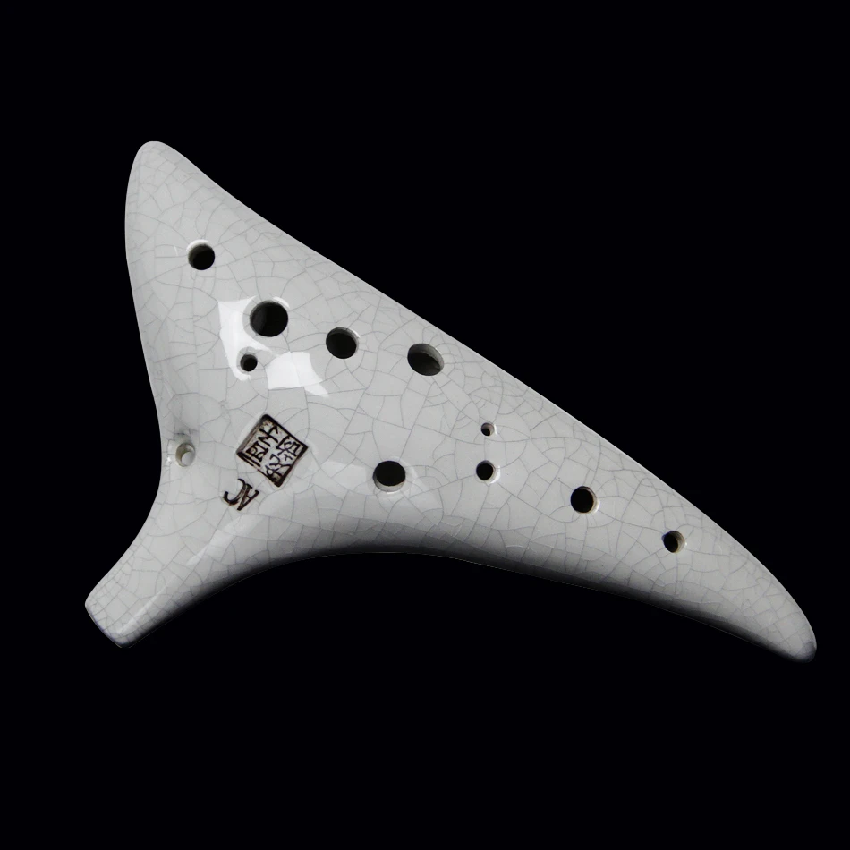 

12 hole pattern drawing AC tone ocarina made of clay with bag 3 types
