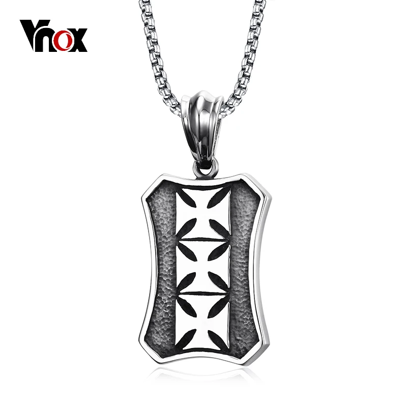 

Vnox Maltese Cross Pendant Necklace for Men Top Quality Stainelss Steel Cool Male Jewelry Free 24" Chain