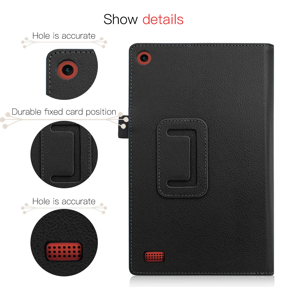 Твердый чехол из искусственной кожи для Amazon Fire 7 Smart Cover Auto Sleep Wake складной