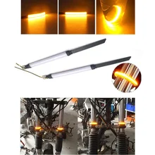 2 pz Moto LED 45-70mm Forcella Indicatori di Direzione Luce di Striscia Ambra Lampada con 120 gradi di angolo di visione di alta Qualità Lampeggiatore Anello