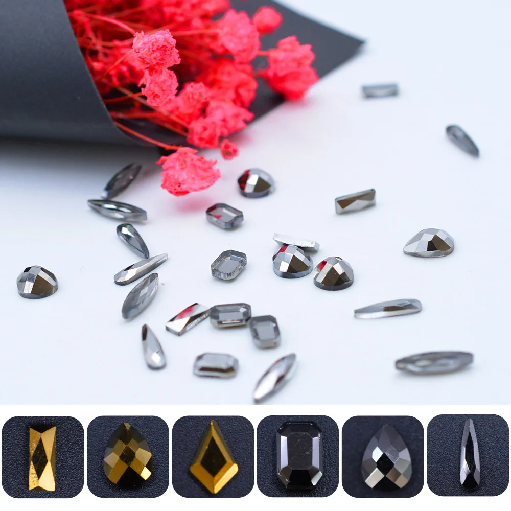 

100pcs/pack 11 Styles 3D Shiny Crystal Jewel DIY Nail Art Rhinestones Nail Charms Nail Supplies