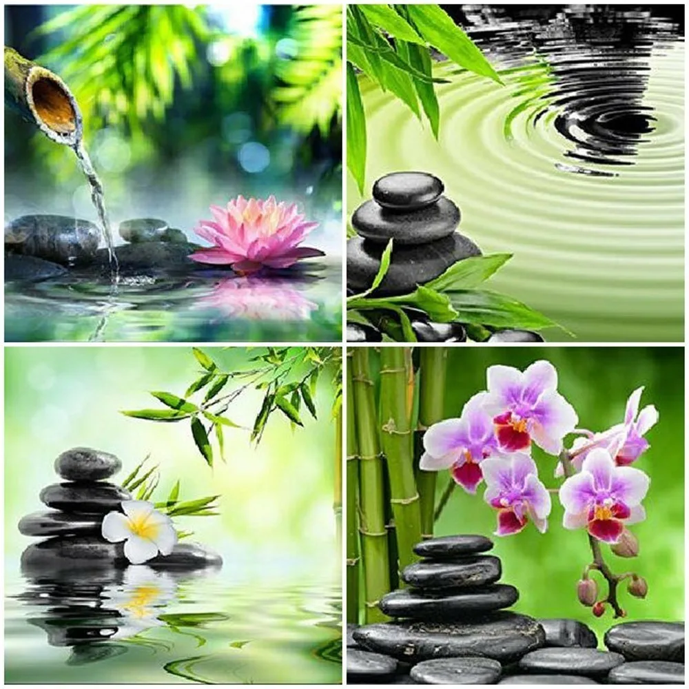 

Huacan Diamond Embroidery Full Display Flower Lotus Full Square Diamond Painting Mosaic 5D DIY Rhinestone Home Decor Gift