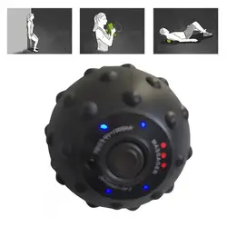 12 Вт Электрический роликовый шар 4 скорости высокой интенсивности Вибрационный Массажный шар для мышечной вибрации массажный шарик йога