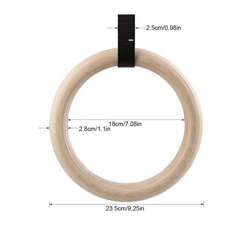 1pcs Birch Fitness Rings Gymnastics Training Ring 28 MM 32 MM Rings (Lifting Rope Is Not Included)