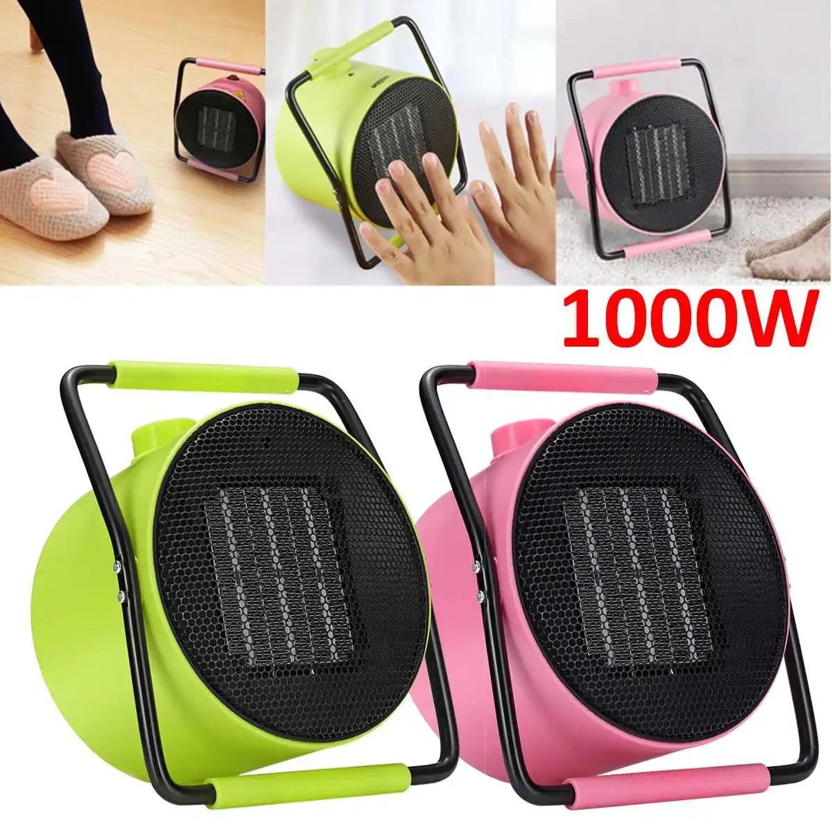 

1000W Electric Heater Fan Portable Hand Heater Winter Mini Air Warmer Table Fan Foot Warm Home Bathroom Space Heating Heaters