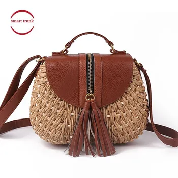 

2019 New Bohemian Summer Women Handbag Tassel Straw Beach Shoulder Bag Designer Ladies Woven Knitting Messenger Crossbody Bags